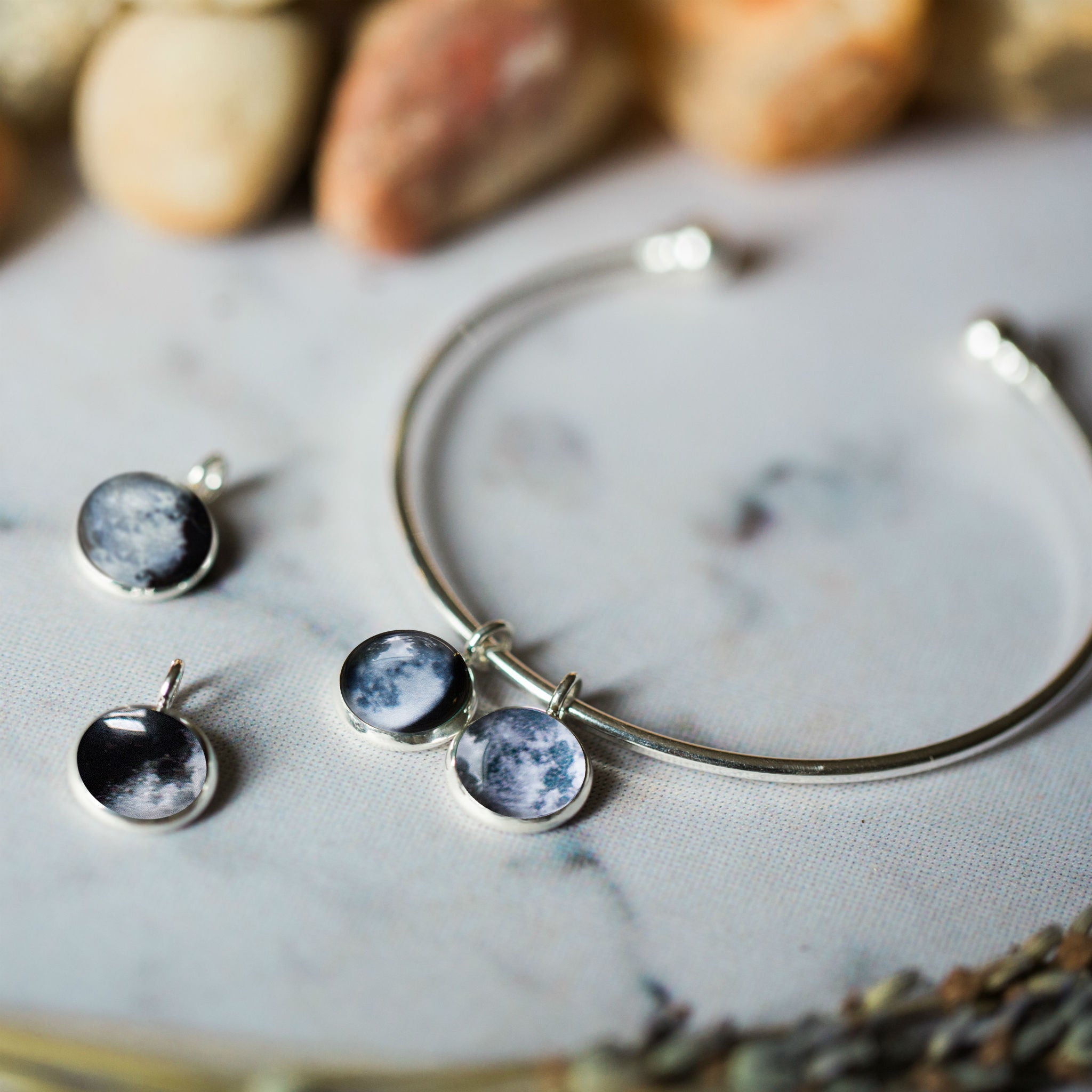 My Moon Custom Family Charm Bracelet with Multiple Moons